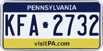 PA license plate KFA2732
