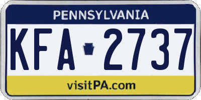 PA license plate KFA2737
