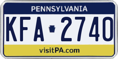 PA license plate KFA2740