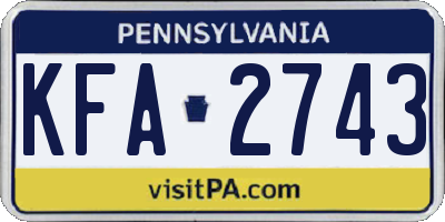 PA license plate KFA2743