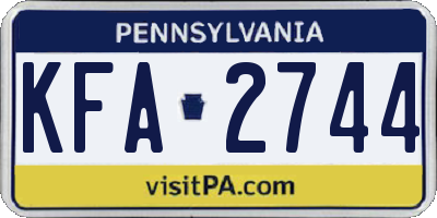 PA license plate KFA2744