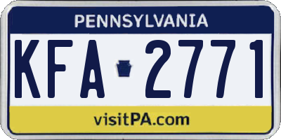 PA license plate KFA2771