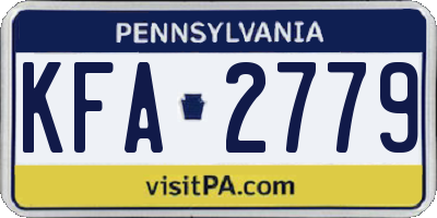 PA license plate KFA2779