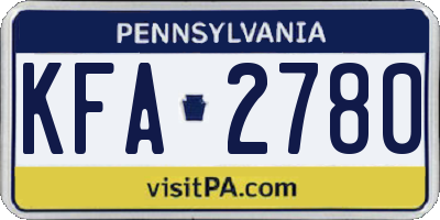 PA license plate KFA2780