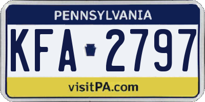 PA license plate KFA2797