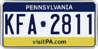 PA license plate KFA2811