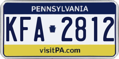 PA license plate KFA2812