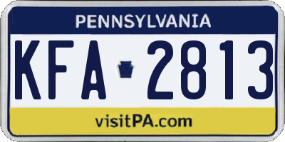 PA license plate KFA2813