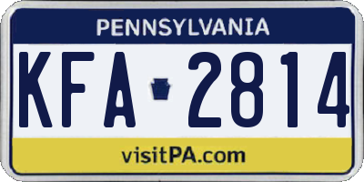 PA license plate KFA2814