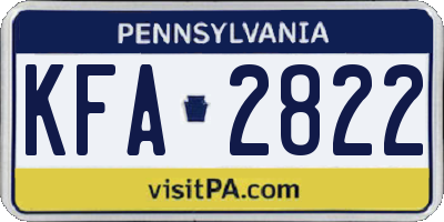 PA license plate KFA2822