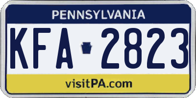 PA license plate KFA2823