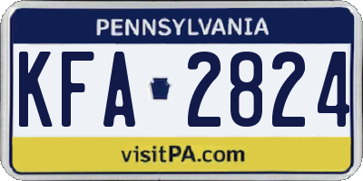PA license plate KFA2824