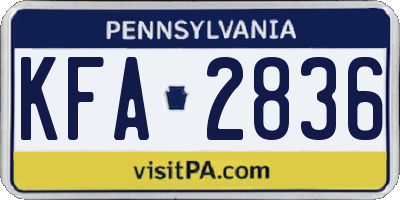 PA license plate KFA2836