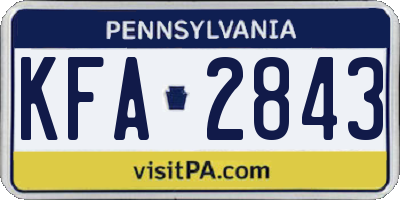 PA license plate KFA2843