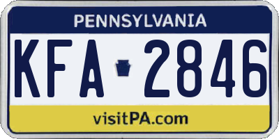 PA license plate KFA2846