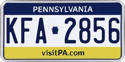 PA license plate KFA2856