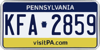 PA license plate KFA2859