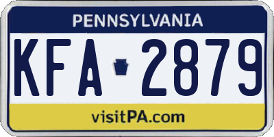 PA license plate KFA2879