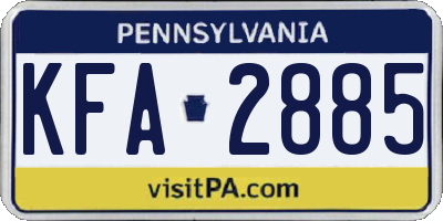 PA license plate KFA2885