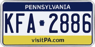 PA license plate KFA2886