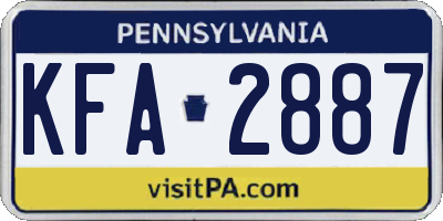 PA license plate KFA2887