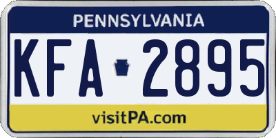 PA license plate KFA2895