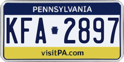 PA license plate KFA2897