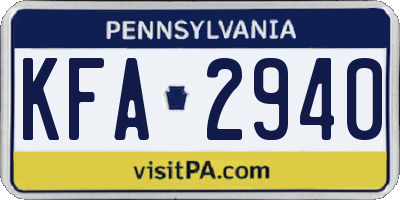 PA license plate KFA2940