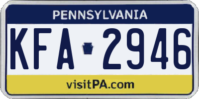 PA license plate KFA2946