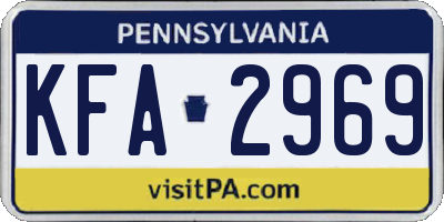 PA license plate KFA2969
