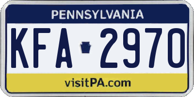 PA license plate KFA2970
