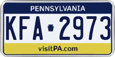 PA license plate KFA2973