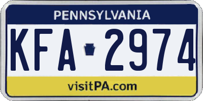 PA license plate KFA2974