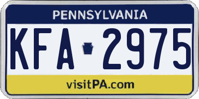 PA license plate KFA2975