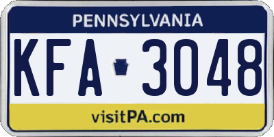 PA license plate KFA3048