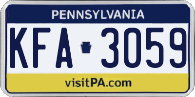 PA license plate KFA3059