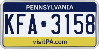 PA license plate KFA3158