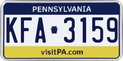 PA license plate KFA3159