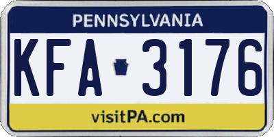 PA license plate KFA3176