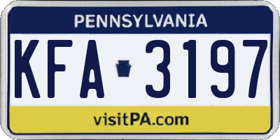 PA license plate KFA3197