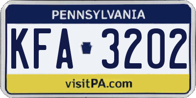 PA license plate KFA3202