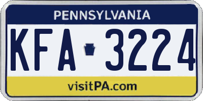 PA license plate KFA3224