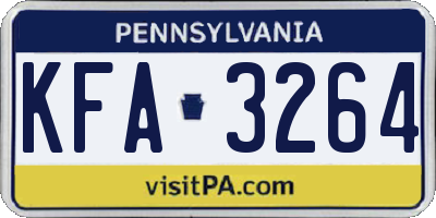 PA license plate KFA3264