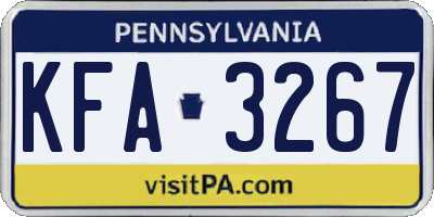 PA license plate KFA3267