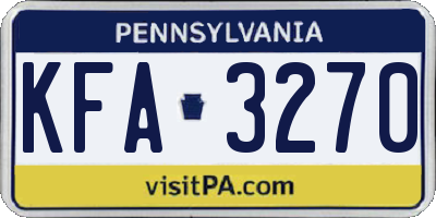 PA license plate KFA3270