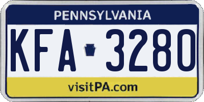 PA license plate KFA3280