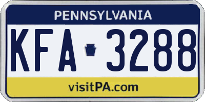 PA license plate KFA3288