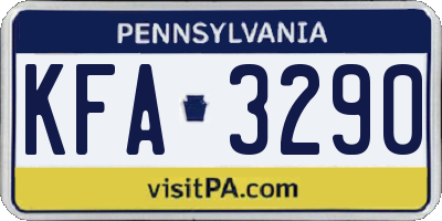 PA license plate KFA3290