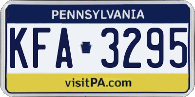 PA license plate KFA3295