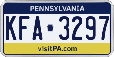 PA license plate KFA3297